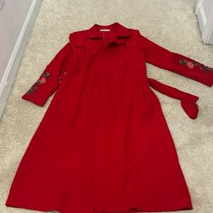 Red cardigan/blaizer/ suit jacket with embroidery